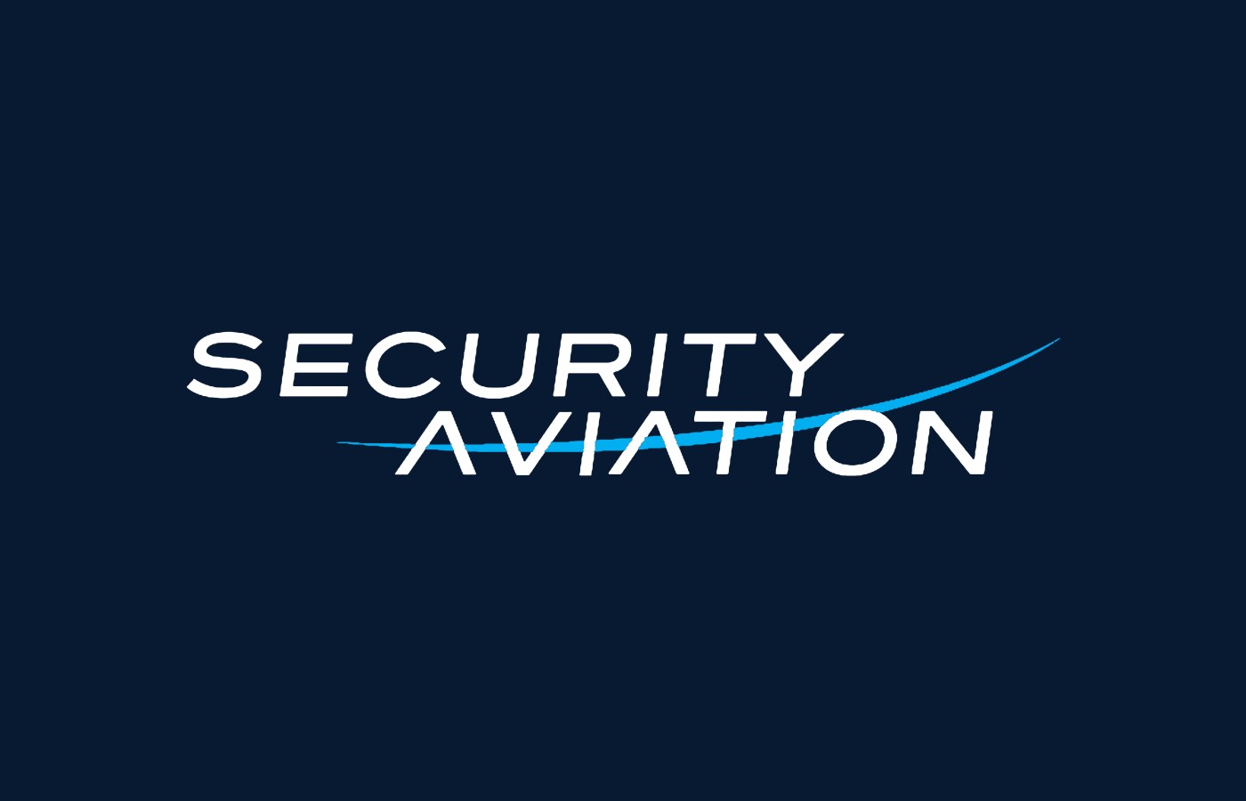 Security Aviation logo reversed on navy