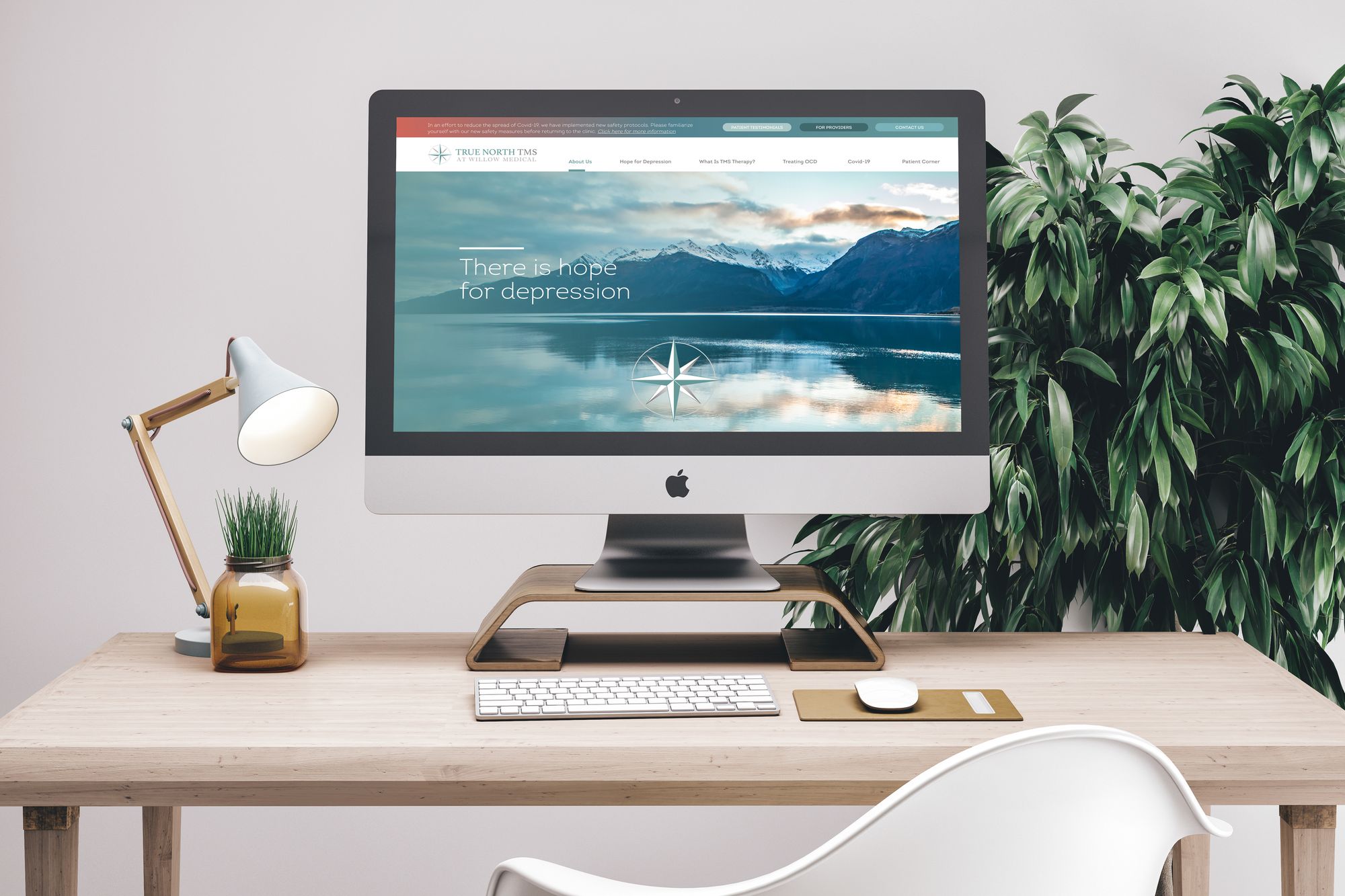 True North TMS website on a desktop monitor